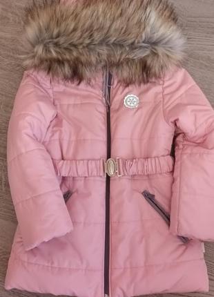 Куртка бемби зимняя р.128-134 флис1 фото