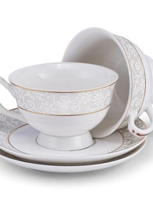 Очень красивый набор чайных пар, 2 чашки с блюдцем 2 шт, фарфор