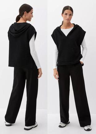Женская фактурная жилетка - худи s.oliver чёрный3 фото