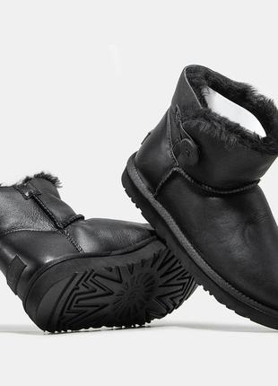 Ugg classic mini bailey button (шкіра, овчина)