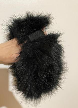 Хомут снуд черный мех женский меховой шарф зимний теплый на шею5 фото
