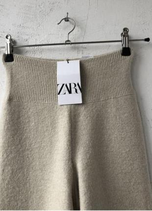 Вязаные брюки zara на высокой посадке3 фото