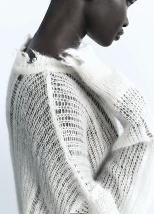 Вовняне-альпаковий трикотажний светер zara нова колекція ,светер zara ,хіт сезону2 фото