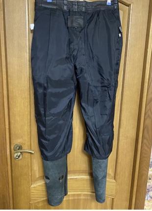 Модные кожаные прямые брюки на высокой посадке 48-50 р4 фото