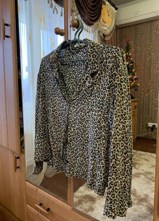 Блуза/рубашка в леопардовый принт pull &amp; bear1 фото