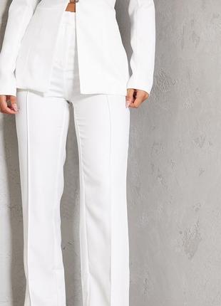 Белые широкие брюки с высокой талией от prettylittlething2 фото
