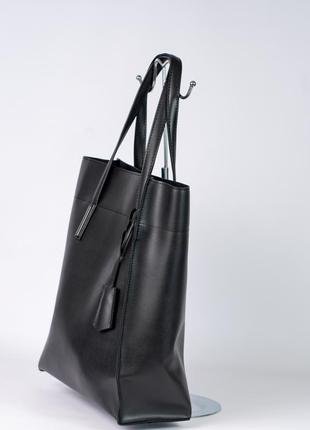 Жіноча сумка чорна сумка чорний шопер чорний шоппер сумка тоут2 фото