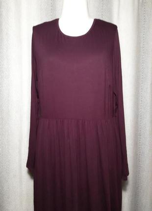 96% віскоза. натуральне жіноче віскозне плаття легка бордова трикотажна сукня.