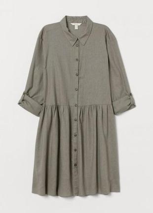 Короткое платье из воздушной ткани из смеси льна и хлопка. h&amp;m