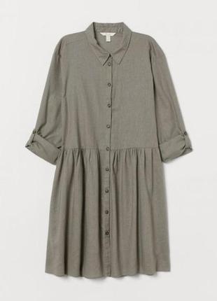 Короткое платье из воздушной ткани из смеси льна и хлопка. h&m
