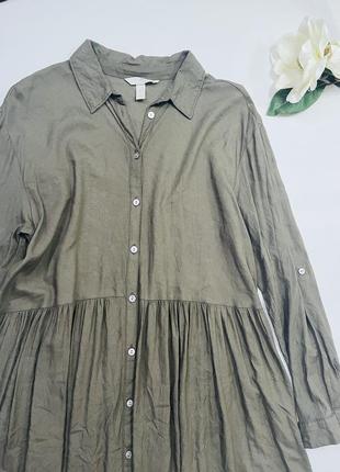 Короткое платье из воздушной ткани из смеси льна и хлопка. h&m8 фото