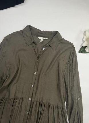 Короткое платье из воздушной ткани из смеси льна и хлопка. h&m5 фото