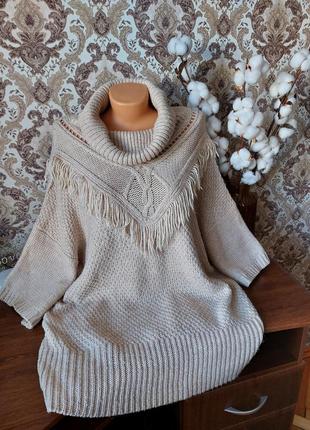 Невероятный теплый свитер, кофта джемпер в стиле бохо5 фото
