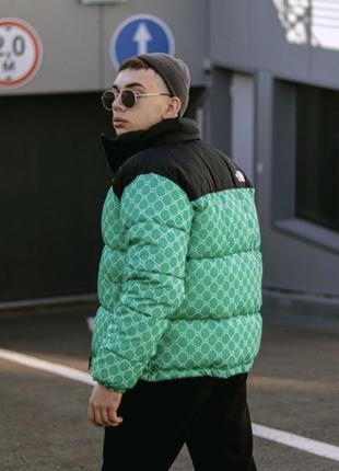 Куртка пухова tnf gucci зелена4 фото