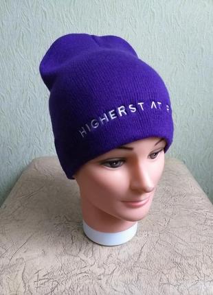 Шапка лопата. зимняя шапочка. сиреневый, неоновый, фиолетовый, белый.