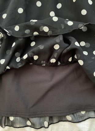 Платье черное в горошек прозрачное с подкладкой3 фото