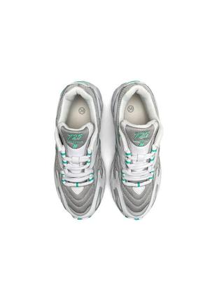 Трендовые кросовки в стиле винтаж new balance 725 белый с серым и бирюзовым5 фото