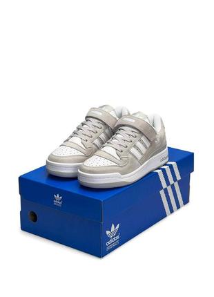 Трендовы кросовки 2024 green adidas forum low серый с белым
