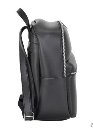 Женский рюкзак экокожа черный (беж, черный матовый, рыжий, зеленый, мокко)4 фото