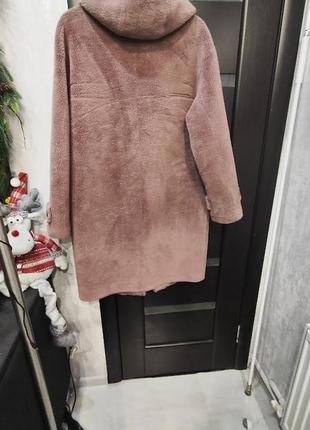 Класне пальто теди,колір- припорошена троянда2 фото