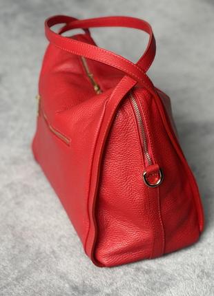 Кожаная красная удобная сумка, италия, цвета в ассортименте5 фото