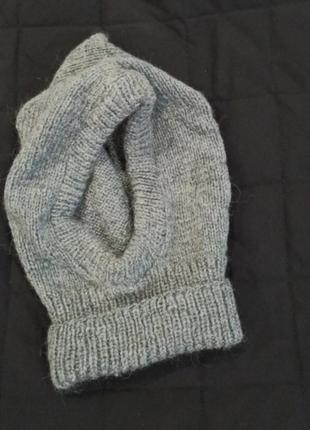 Капор вязаный теплый ангора пушистый