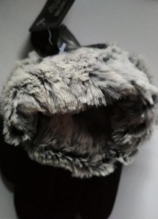 Рукавицы мужские, кожаные, зимние, подкладка -кролик, размер 11,5, длина-25 см3 фото