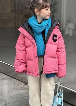 Стильная, теплая куртка, пуховик, на синтепоне, черная и розовая, топ этого сезона 🥰❤4 фото