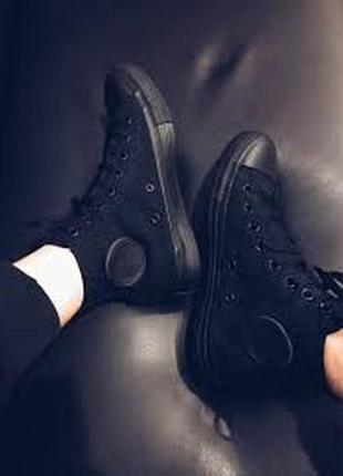 Кеды converse all star high black monochrome (m3310)5 фото