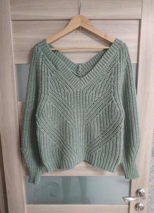 Стильний теплий светр кольору оливи1 фото