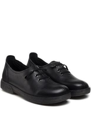 Туфли классические черные кожаные удобные 2005т