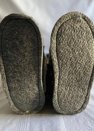 Тапочки-чуни низкие серые с узором "ромб". валенки из овчины домашние, 36-45 рр.