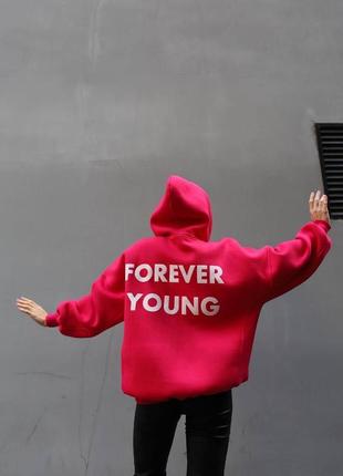 Худи женский отличного качества forever young  💔5 фото