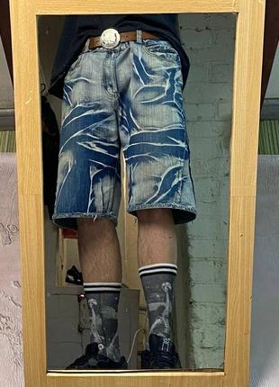 Шорты кастом avant garde distressed y2k evisu   vintage8 фото