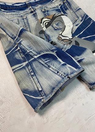 Шорты кастом avant garde distressed y2k evisu   vintage4 фото