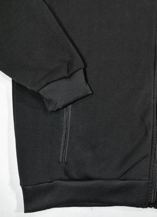 Мужская толстовка утепленная черная с капюшоном большого размера 58,60,62,685 фото