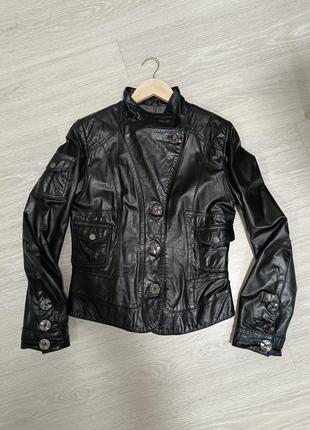 Куртка курточка кожаная натуральная натуральная кожа кожа черная косуха1 фото