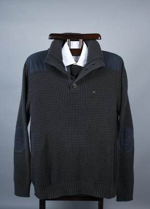 Tommy hilfiger чоловічий светр кофта сіра мілітарі сіра розмір xl xxl