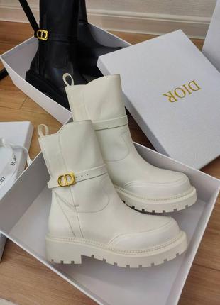 Ботинки в стиле dior женские белые черные