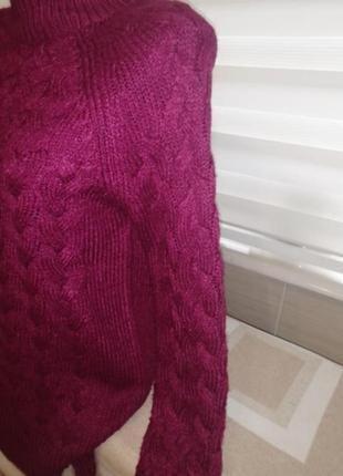 Безпечна оплата ❤️ малиновая/фуксия свободный удлиненный вязаный свитер м m&amp;s4 фото