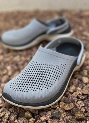 Крокс лайтрайд клог сірі crocs literide clog 360 light grey/slate grey2 фото