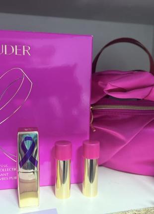 Estee lauder набор помад в розовом клатче9 фото