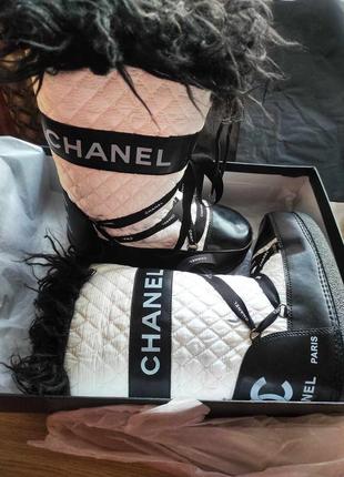 Зимові чоботи chanel moon boots