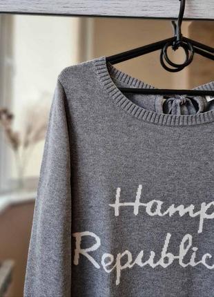 Натуральный оригинальный свитер джемпер с надписью hampton republic 🌺2 фото