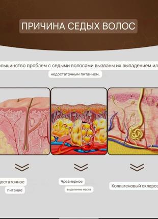 Питательная сыворотка для восстановления пигмента волос от седины5 фото