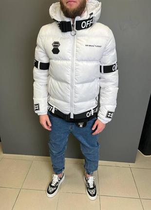 Куртка зимняя в стиле off white5 фото