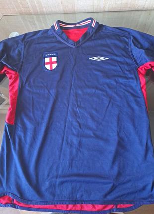 Спортивная футбольная футболка umbro england 2002-2004