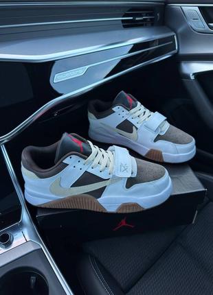 🔥чоловічі кросівки nike air jordan x travis scott “cut the check” white brown gum3 фото