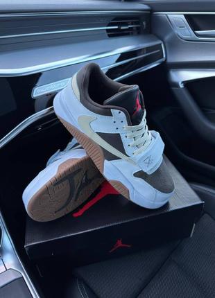 🔥чоловічі кросівки nike air jordan x travis scott “cut the check” white brown gum4 фото