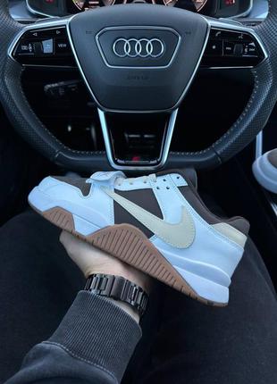 🔥чоловічі кросівки nike air jordan x travis scott “cut the check” white brown gum1 фото